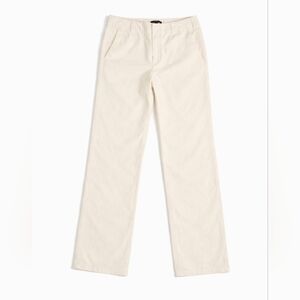 NWT trouser pants off white straight wide leg classic office career sz Large/32